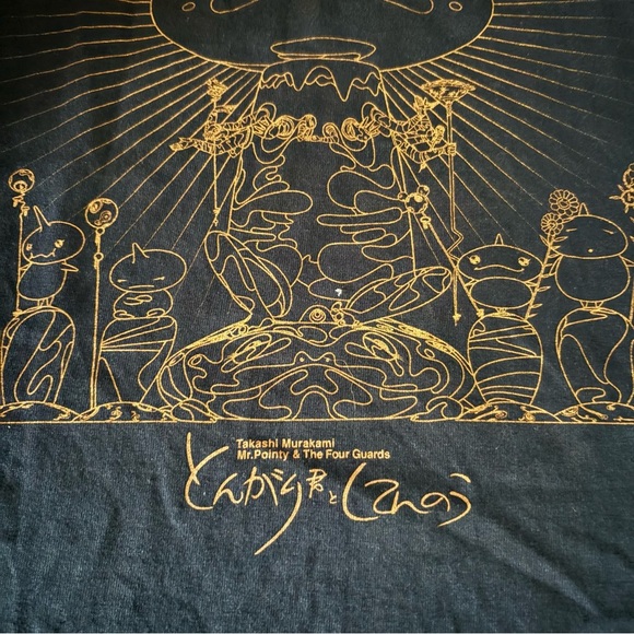 KAIKAI KIKI sz L Takashi Murakami Mr Pointy & The Four Guards Black Tee Tshirt - Picture 6 of 7